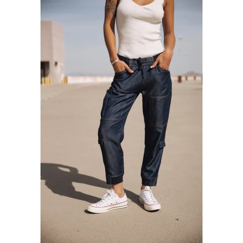 Jeans cargo Femme mauricia dark