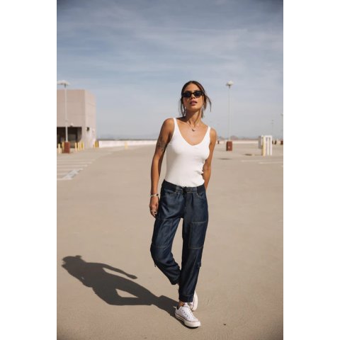 Jeans cargo Femme mauricia dark