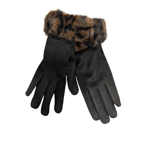 Gants suédine fausse fourrure léopard