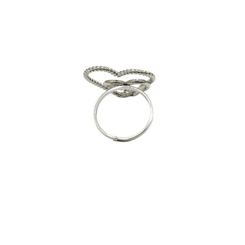 Bague femme acier double coeurs