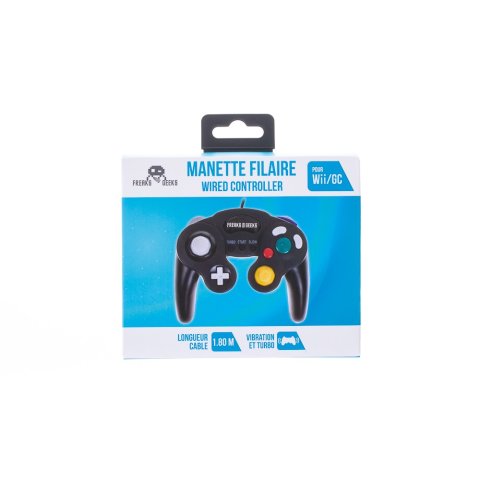 MANETTE NOIRE WII/GC AVEC FONCTION TURBO ET SLOW