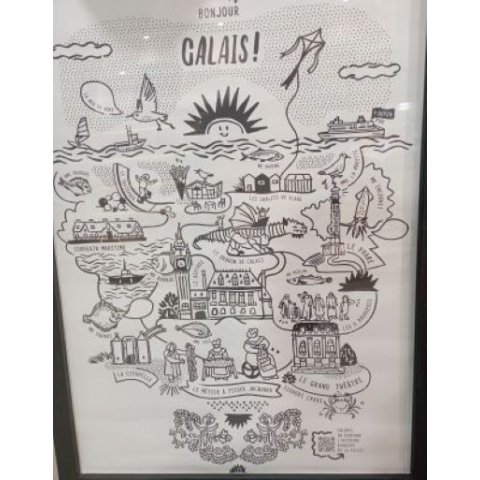 Affiche de Calais à colorier