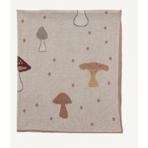 Plaid, couverture enfant champignons, modèle Fraja