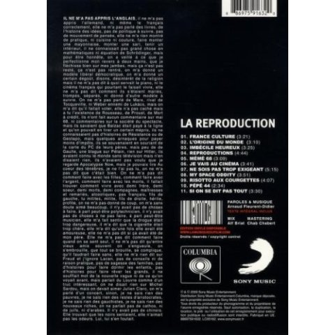 CD LA REPRODUCTION ARNAUD FLEURANT DIDIER