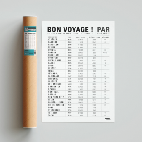 Affiche "Bon Voyage" - LA MAJORETTE A MOUSTACHE