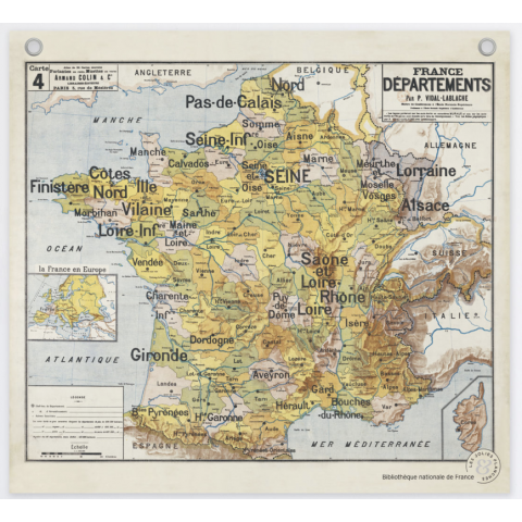 Affiche/planche Carte de France et départements Les Jolies Planches