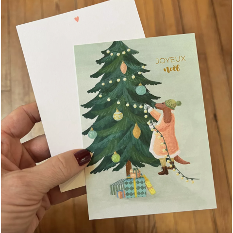 Carte postale "Joyeux Noël" - Barnabé Aime Le Café x Mélanie Voituriez