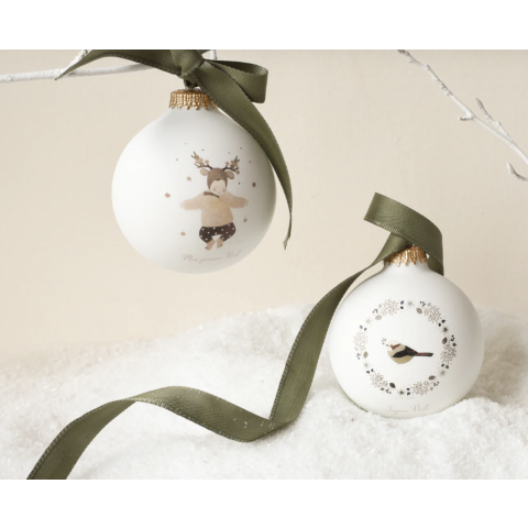 Boule de Noël en verre Joyeux Noël par Les Yeux Fripons - Baubels