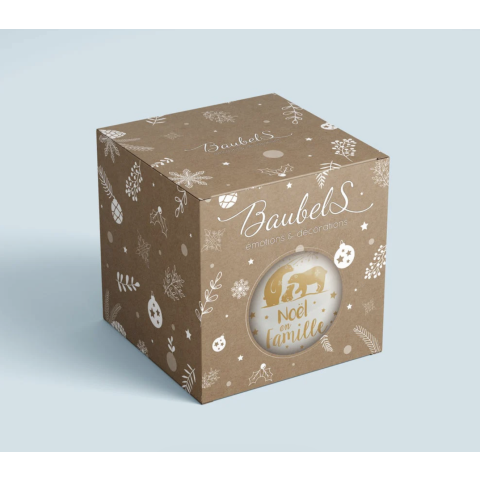 Boule de Noël en verre - "La vie est belle en famille" Baubels
