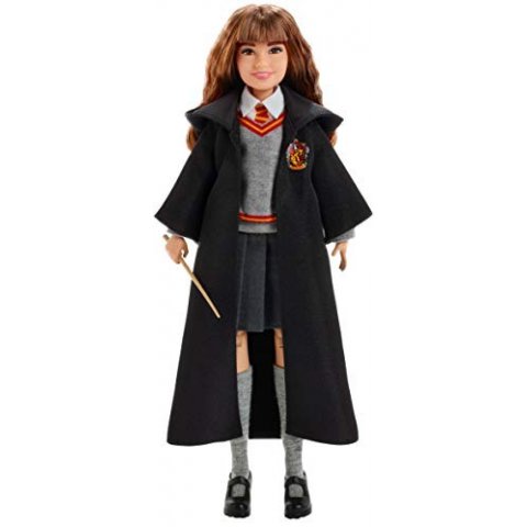 Harry Potter Poupée articulée d'Hermione Granger de 24 cm en uniforme Gryffondor en tissu avec baguette magique