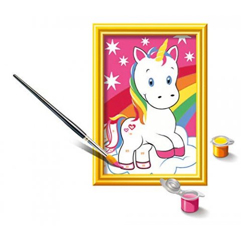 Numéro d’Art - Mini format - Adorable licorne - Kit de peinture par numéros