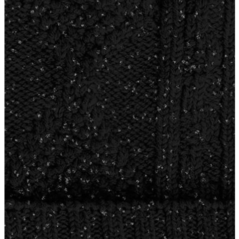 Bonnet Adulte torsade laine brillante - Noir de Charbon