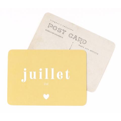 Carte postale JUIN, JUILLET, AOÛT