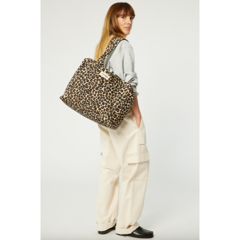 Célestins le sac 24h en coton recyclé - Léopard Beige