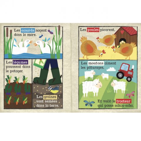 Petit journal en tissu Crinkly pour bébé - Animaux de la ferme