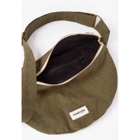 Sac banane Custine XL en coton recyclé - Kaki