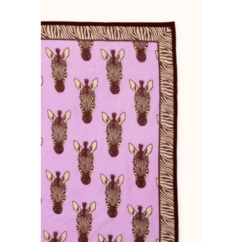 Big foulard Dupatta Zebre Mauve APACHES