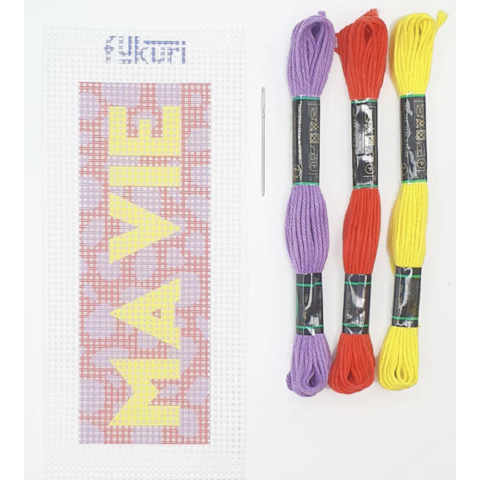 Kit Canevas complet FUKURI 5,5x15 cm - MA VIE - Marque-page
