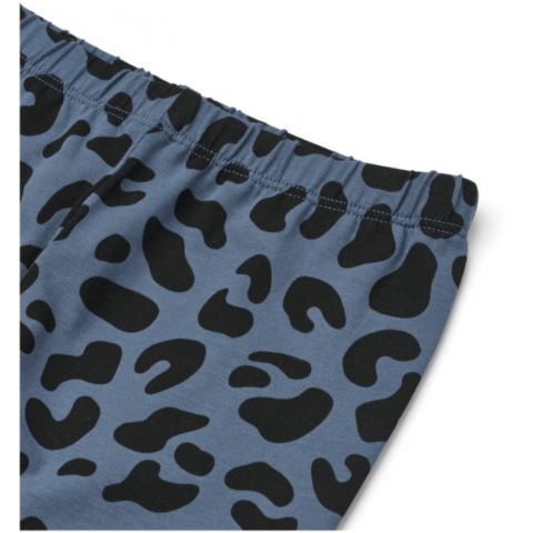 Legging en jersey de coton bio léopard bleu MARIE - LIEWOOD