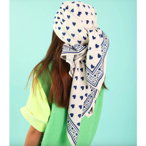 Big foulard Love Lapis MAISON AUGUSTIN
