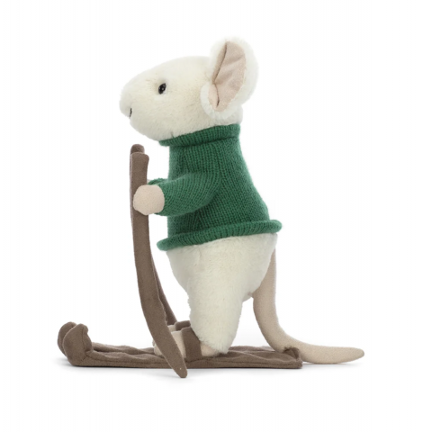 Peluche Jellycat Souris avec skis - Merry Mouse Skiing