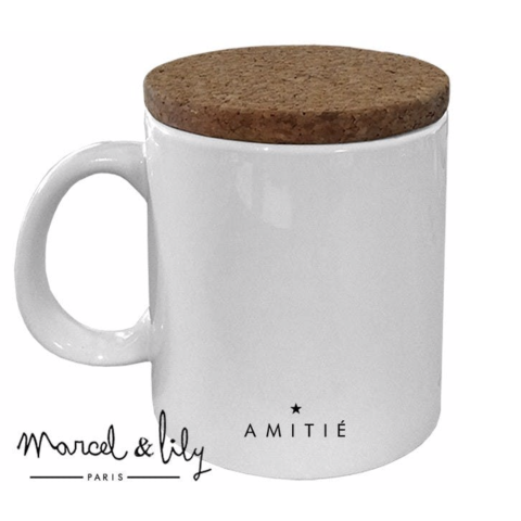 MUG COUVERCLE EN LIÈGE "AMITIÉ"