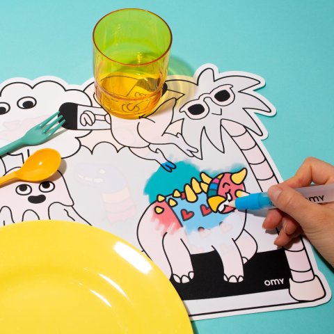 Sets de table à colorier à l'eau MAGIC WATER Dinos OMY