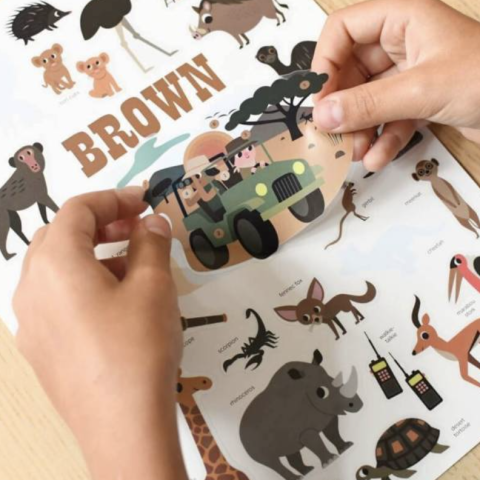 Poster mini-discovery en stickers - POPPIK - Brun