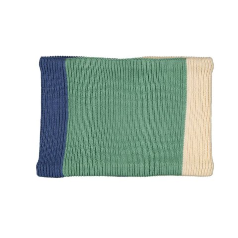 Snood tricolore vert sauge & bleu CHAMAYE