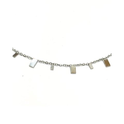 Bracelet femme acier argenté petits rectangles