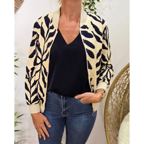 Bombers femme beige et marine Cyanna