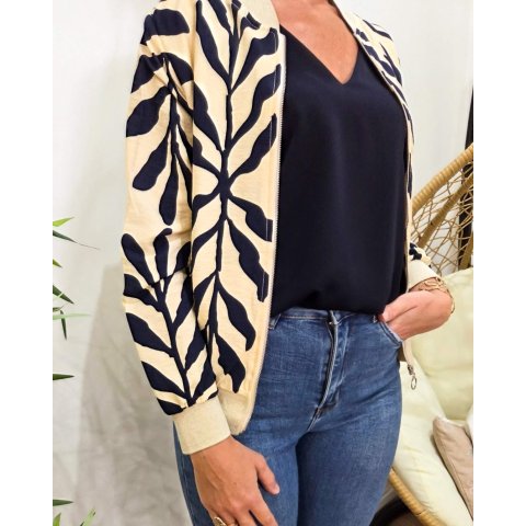 Bombers femme beige et marine Cyanna