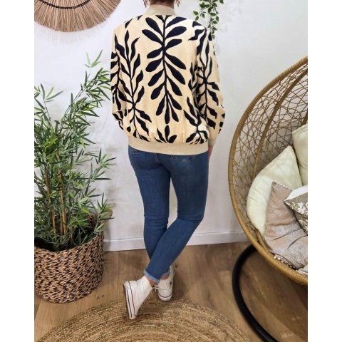 Bombers femme beige et marine Cyanna