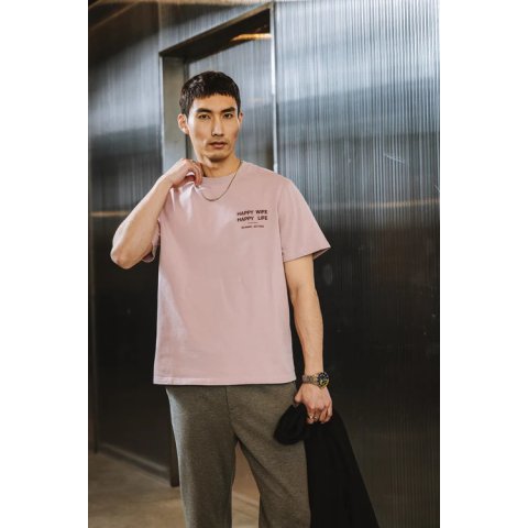 T-shirt droit Chuck Happy Wife Homme Freeman T.Porter light rose