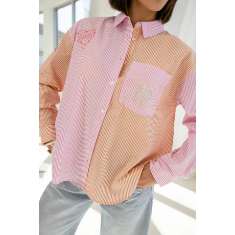 Chemise large rayée brodée Femme Freeman T.Porter Cholina Vibe Sunset 