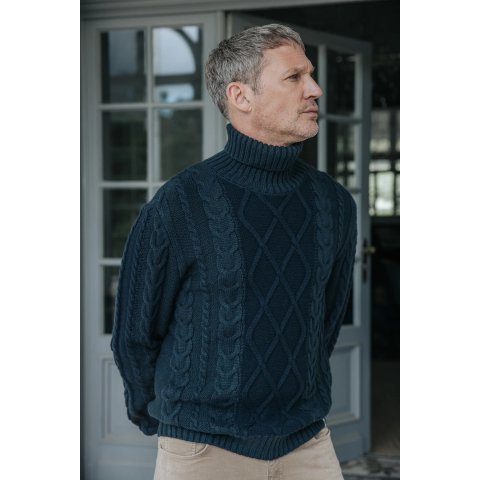 Pull torsadé à col roulé Homme Freeman T.Porter Bancroft Tyrell 