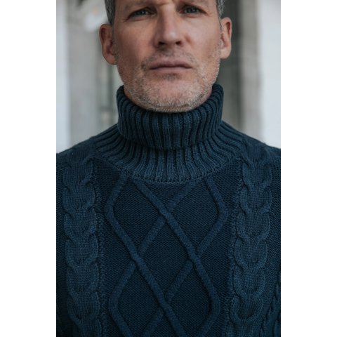 Pull torsadé à col roulé Homme Freeman T.Porter Bancroft Tyrell 