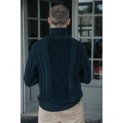 Pull torsadé à col roulé Homme Freeman T.Porter Bancroft Tyrell 