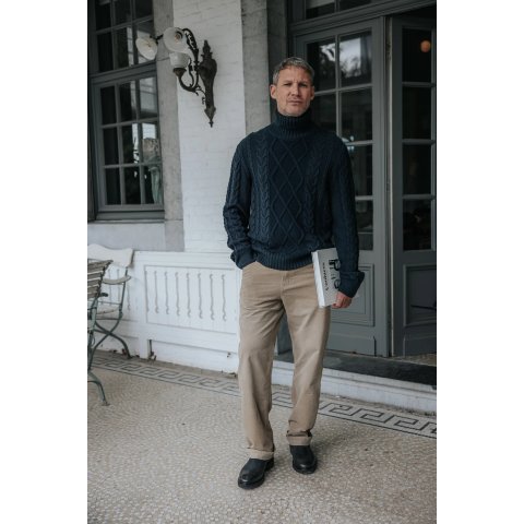 Pull torsadé à col roulé Homme Freeman T.Porter Bancroft Tyrell 