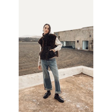 Veste sans manches Femme Freeman T.Porter Vianca Leopard Fur 