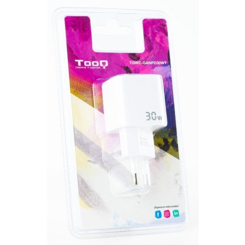 Chargeur TOOQ 30W - USB-C - blanc - TQWC-GANPD30WT