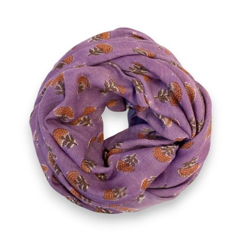 Foulard laine et coton Anisha Florets Purple - APACHES