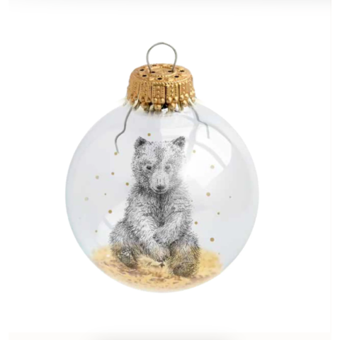 Boule de Noël en verre "Mr Naturaliste Ourson" - Baubels