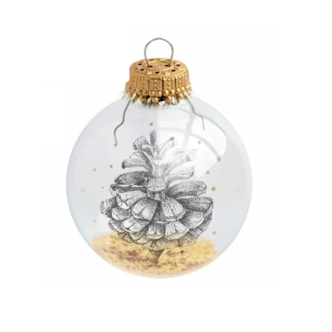 Boule de Noël en verre "Mr Naturaliste Pomme de Pin" - Baubels