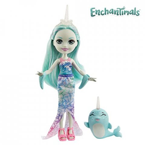 Enchantimals mini-poupée -  Naddie Narval et figurine animale Sword