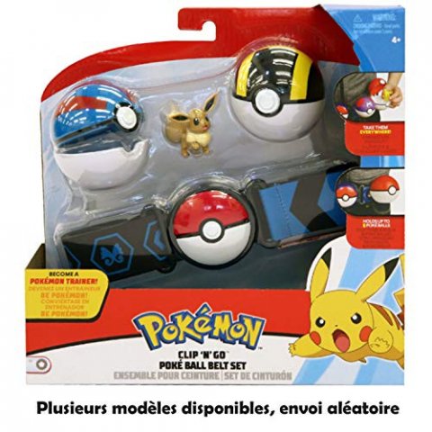 Pokémon - Ceinture Clip 'N' Go + 2 Poké Ball et 1 figurine - Modèle aléatoire