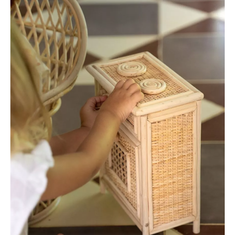 Cuisinière Malang en rotin pour poupée MINIKANE