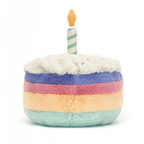 Peluche Jellycat Grand gâteau d'anniversaire Amuseable Rainbow Birthday Cake Large