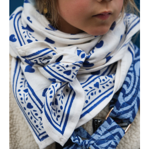 Big foulard Love Lapis MAISON AUGUSTIN