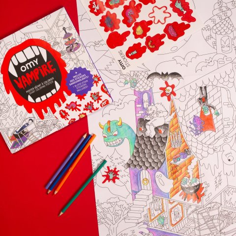 Poster géant à colorier - Vampire OMY